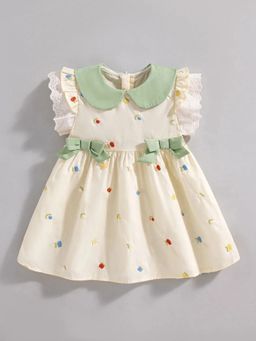 Hopscotch - Bow Applique Cherry Lacing Dress