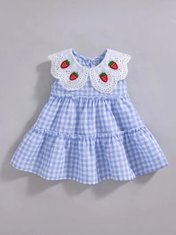 Hopscotch - Strawberry Applique Gingham Dress