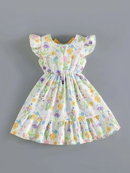 Hopscotch - Floral Bow Applique Dress