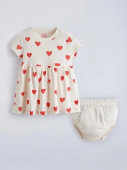 Hopscotch - Cotton Heart Dress with Bloomer