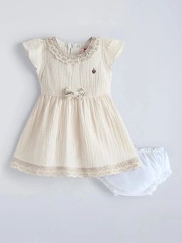 Hopscotch - Textured Bow Casual Dress