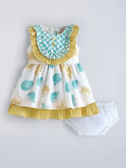 Hopscotch - Ruffled Cotton Casual Dress