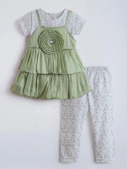 Hopscotch - 3D Floral Pearl Applique Top and T-shirt with Leggings