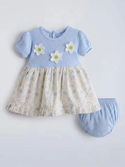Hopscotch - Floral Textured Dress with Bloomers