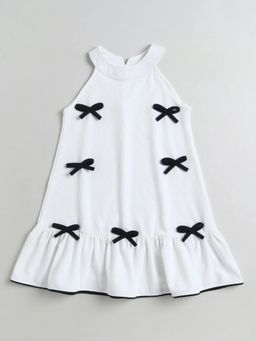 Hopscotch - Bow Applique A-line Dress