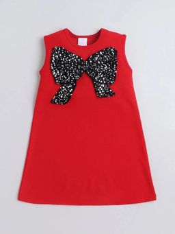 Hopscotch - Bow Applique A-line Dress