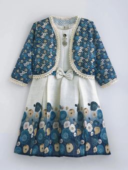 Hopscotch - Cotton Floral Casual Dress with Shrug