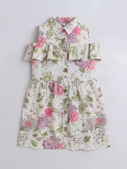 Hopscotch - Cotton Ruffled Floral Casual Dress