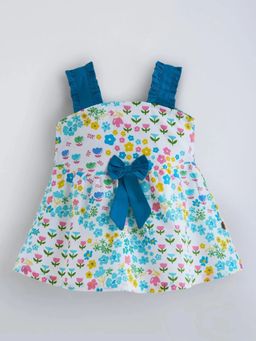 Hopscotch - Bow Floral Casual Dress