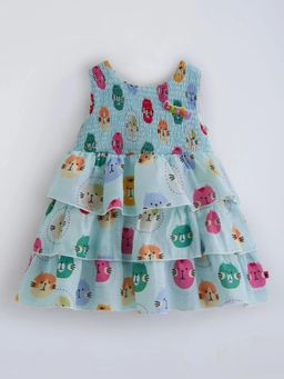 Hopscotch - Smocked Waterfall Ruffles Dress