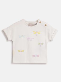 Chicco - Girls White Printed Short Sleeve T-Shirt
