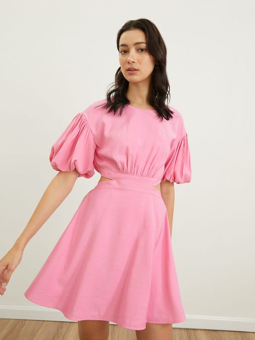pomelo pink cocktail dress Buy Pomelo Sleeveless High Neckline Dress