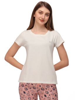 SOIE - Women's Soft Cotton Modal Lounge T-shirt White