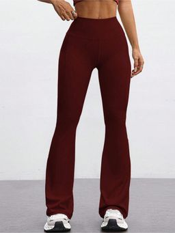 Off Duty India - Elevate Flow Flare Yoga Pant - Maroon