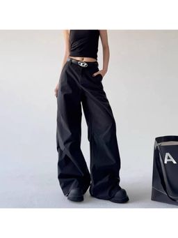 Off Duty India - Layered Pleat Tech Pant - Black