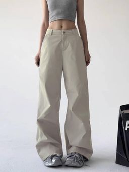 Off Duty India - Layered Pleat Tech Pant - Cream