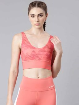 Xtep - Training Series Seamless Slim Fit Sports Bra for Women, King Kong Pink