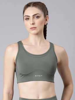 Xtep - Training Series Seamless Slim Fit Sports Bra for Women, Green