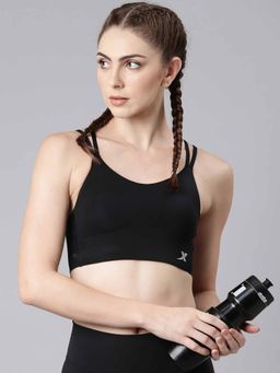 Xtep - Professional Training Series Anti Bacterial Athletic Sports Bra for Women, Black