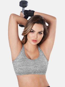 Sonari - Tracker Nylon Sports Bra for Women Removable Padding Comfort Fit Grey