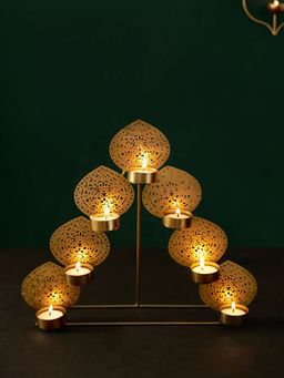 DecorTwist - Mayur 4 Layered Leaf Tea Light Holder