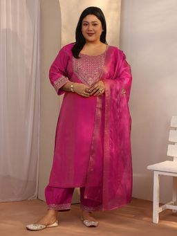 Extra love by Libas - Silk Blend Kurta With Salwar & Dupatta