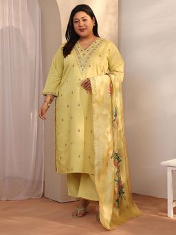 Extra love by Libas - Silk Blend Kurta With Pant & Dupatta