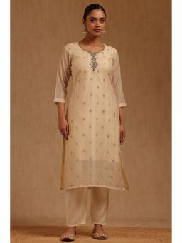 Soch - Chanderi Three Fourth Sleeves Kurta With Pant