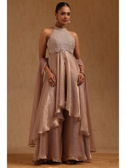 Soch - Poly Silk Sleeveless Kurta With Palazzo & Dupatta