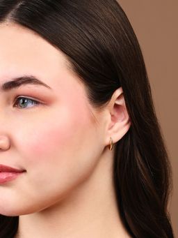 Accessorize London - Women Z Real Gold-Plated Z Plain Huggie Hoop Earrings