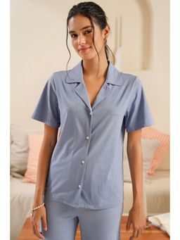 Muvazo - Nocturnal Bliss Blue Shirt
