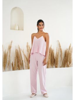 Muvazo - Noelle Stripe Pink Tank Top with Pant