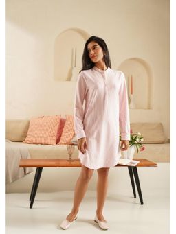 Muvazo - Noelle Stripe Sleep Pink Dress