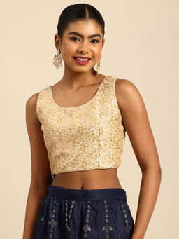 Ethnovog - Gold Embroidered Cotton Stitched Blouse