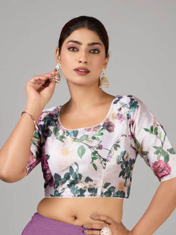 Ethnovog - Multi-Color Digital Printed Taffeta Stitched Blouse