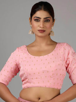 Ethnovog - Pink Embroidered Chinon Stitched Blouse