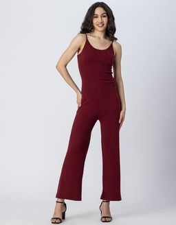 Moomaya - Knitted Wide Leg Jumpsuit For Women