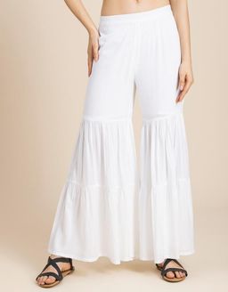 Moomaya - Tiered Palazzo Wide Leg Pant For Women
