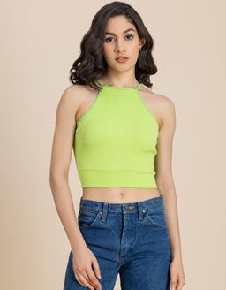 Moomaya - Women Casuals Sporty Crop Sleeveless Top