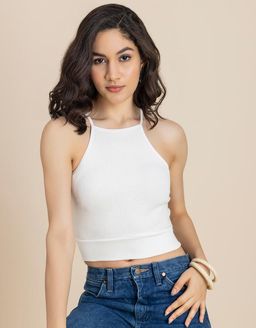Moomaya - Women Casuals Sporty Crop Sleeveless Top