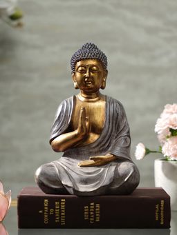 Pure Home + Living - Antique Gold Polyresin Sitting Buddha Sculpture