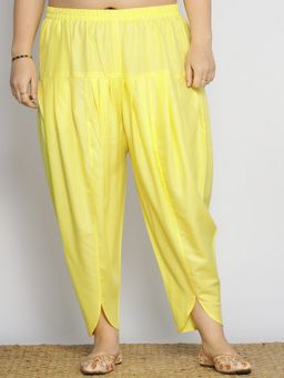 LetsDressUp - Yellow Fabric Solid Tapered Salwar