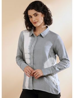 Maaesa - Grey Cotton Tie & Dye Shirt
