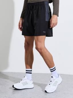 Styli - Men Black Colorblocked Regular Fit Knee Length Drawstring Running Shorts