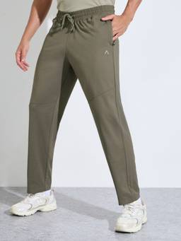 Styli - Mens Grey Solid Regular Fit Mid Rise Active Trackpant