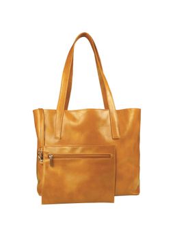 The House Of Ganges - Everyday Tote Bag Vegan Leather Chrome with Pouch (M)