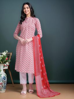 Gahan - Womens Pure Cotton Printed Straight Kurta with Pant and Dupatta