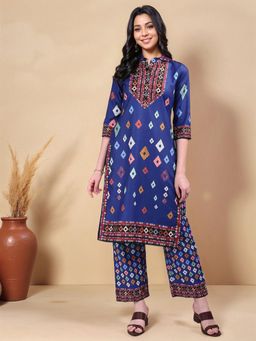 Gahan - Womens Cotton Blend Printed Straight Kurta with Pant