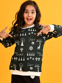 ANTHRILO - Merry Christmas Green Fleece Sweatshirt