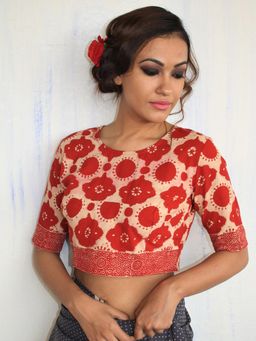 Chidiyaa - Red Cotton Blouse